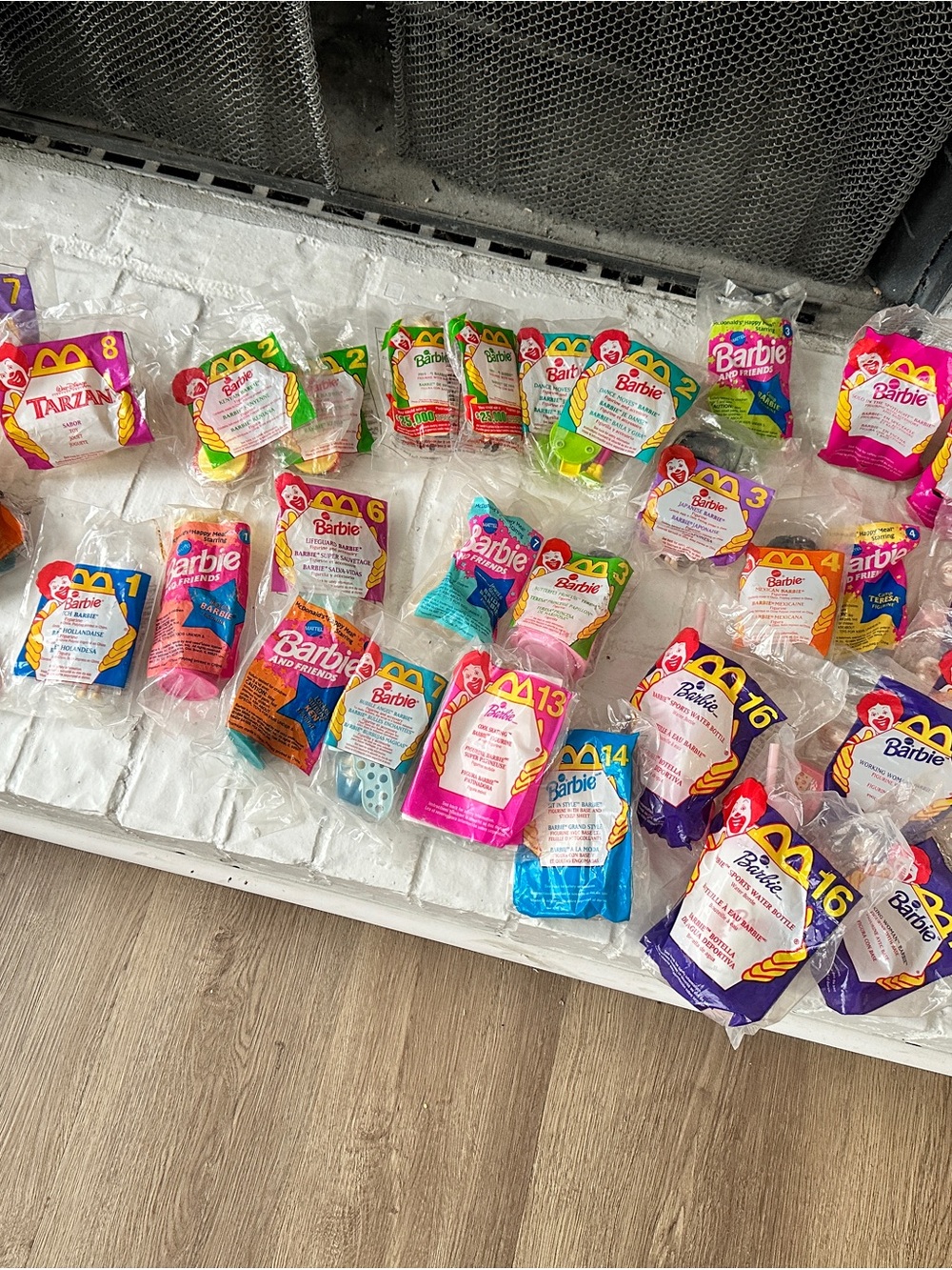 McDonald's Happy Meal Toys Bags Barbie Tarzan Mickey Ty Lot- 40 See All Pictures